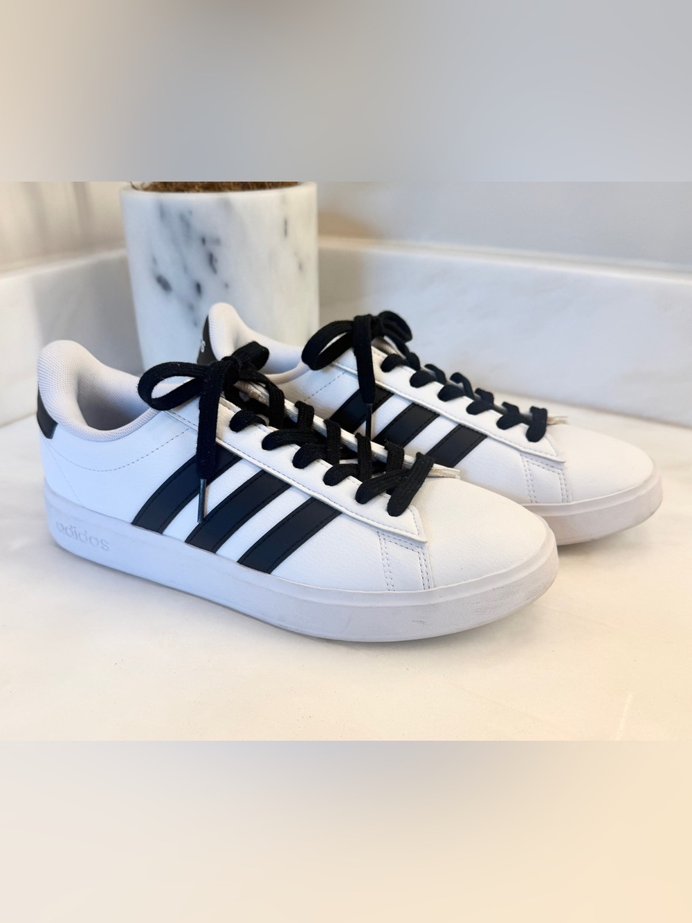 adidas Grand Court Black & White Sneakers. Women’s Size 8